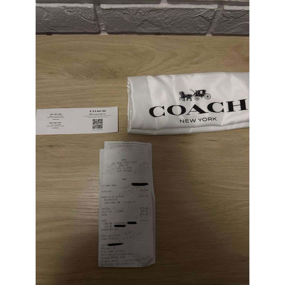 Coach Brooklyn 28 Maple 100% Cowhide Leather Purse With Dust bag - Picture 2 of 11